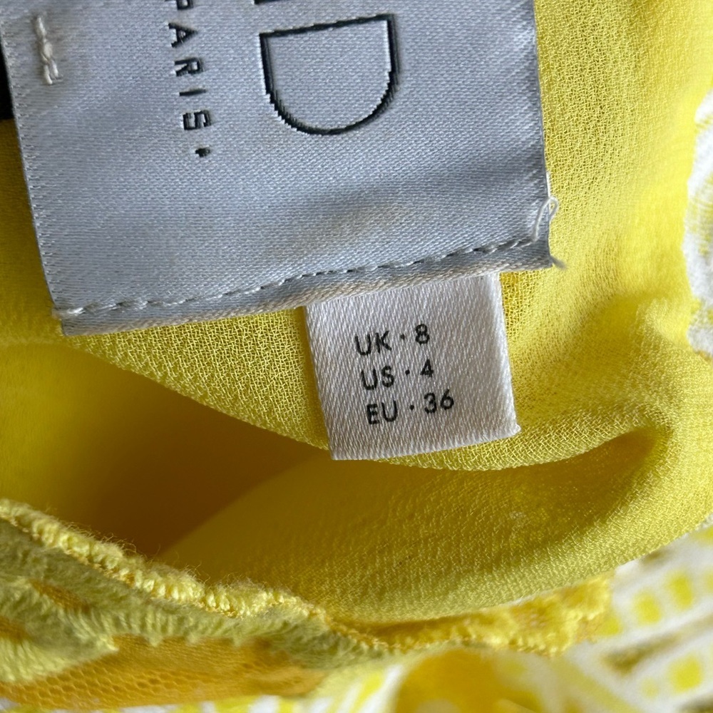 Anthropologie Yellow Lace Appliqué Short-Sleeve Blouse - Picture 10 of 10